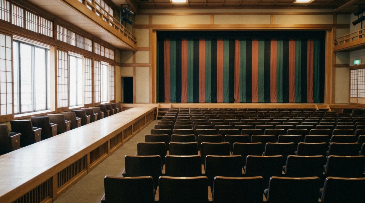 The stage of a Kyoto kaburenjo theatre where authentic geisha shows and annual public dances are performed